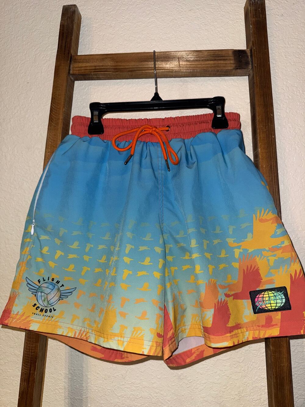 Slunks Exclusive Rare Flight School Men's S Athletic Volleyball Shorts 5.5"